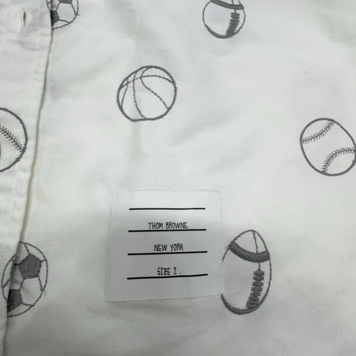 Thom Browne Thom Browne White Patterned Long Sleeve Shirt 0079 Size US S / EU 44-46 / 1 - 4 Thumbnail
