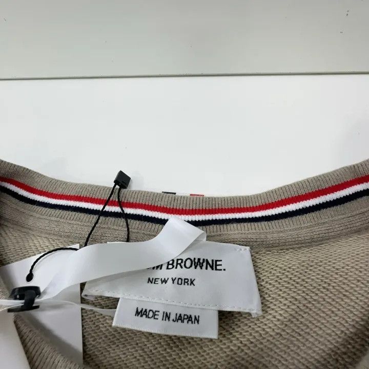 Thom Browne Thom Browne Classic Beige Long Sleeve Sweatshirt 0079 Size US M / EU 48-50 / 2 - 4 Thumbnail