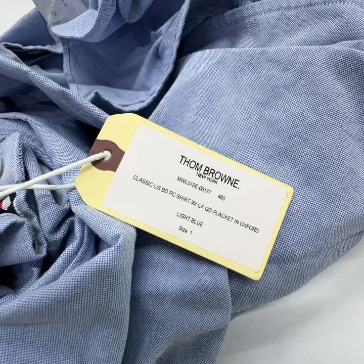 Thom Browne Thom Browne Long Sleeve Cotton Shirt in Light Blue 0079 Size US S / EU 44-46 / 1 - 4 Thumbnail