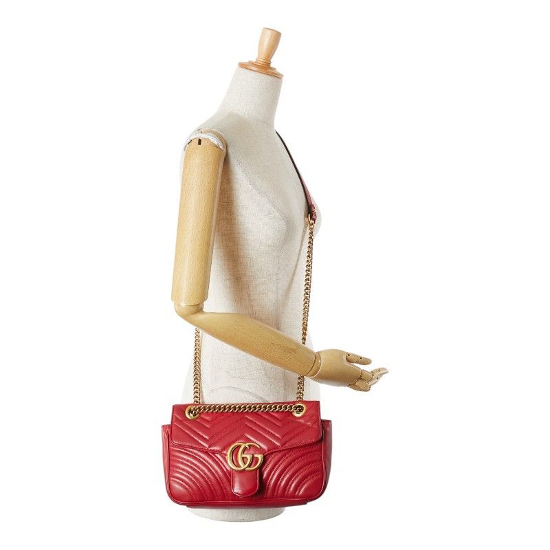 Gucci Gucci Gucci GG Marmont Double G Quilted Heart Small Leather Shoulder Bag Leather Shoulder Bag 443497 DUTY FREE for USA Size ONE SIZE - 12 Thumbnail
