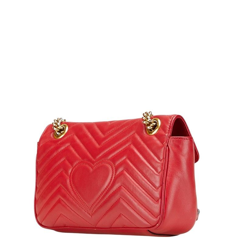 Gucci Gucci Gucci GG Marmont Double G Quilted Heart Small Leather Shoulder Bag Leather Shoulder Bag 443497 DUTY FREE for USA Size ONE SIZE - 2 Thumbnail
