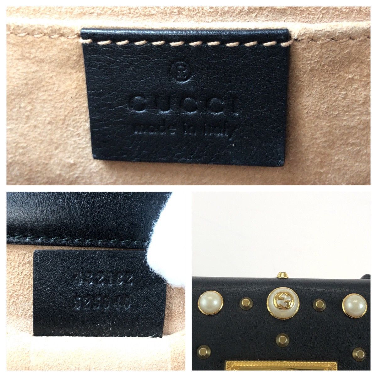 Gucci Gucci Gucci Studs Pearl Leather Chain Shoulder Bag Leather Shoulder Bag 432182 DUTY FREE for USA Size ONE SIZE - 4 Thumbnail