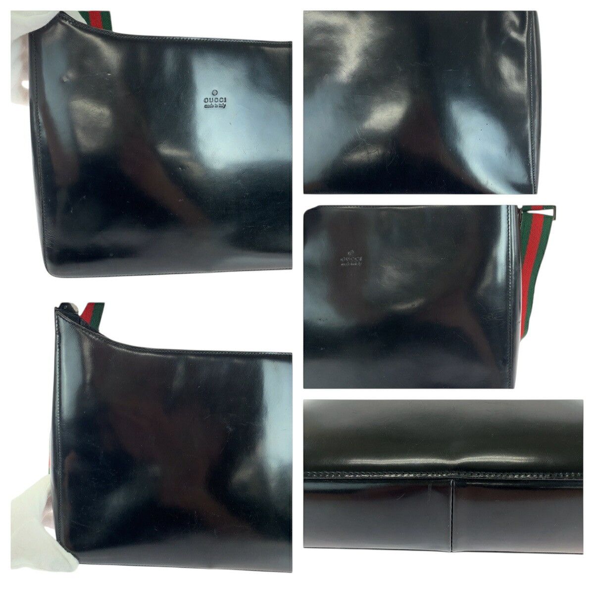 Gucci Gucci Gucci Sherry Line Patent Leather Shoulder Bag Enamel Shoulder Bag 0013246 DUTY FREE for USA Size ONE SIZE - 6 Thumbnail