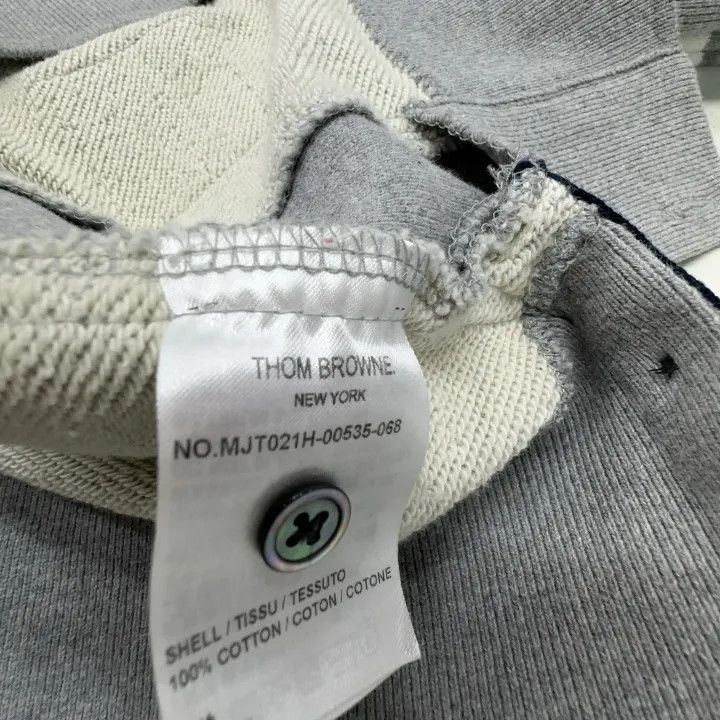 Thom Browne Thom Browne Classic Gray Striped Sweatshirt 0079 Size US S / EU 44-46 / 1 - 5 Thumbnail