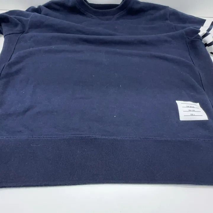 Thom Browne Thom Browne Navy Blue Classic Logo Sweatshirt 0079 Size US M / EU 48-50 / 2 - 9 Thumbnail