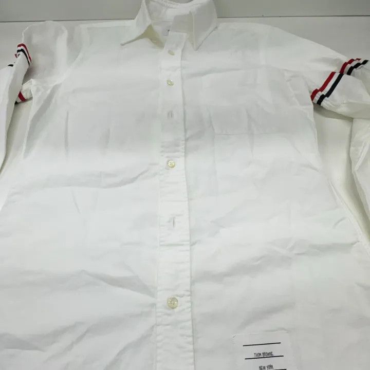 Thom Browne Thom Browne Classic Long Sleeve Shirt with Stripes 0079 Size US M / EU 48-50 / 2 - 8 Thumbnail