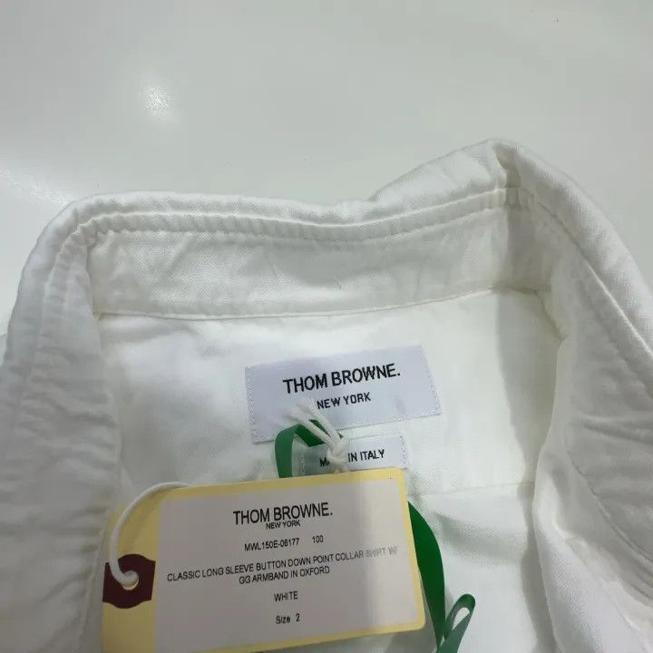 Thom Browne Thom Browne Classic Long Sleeve White Oxford Shirt 0079 Size US S / EU 44-46 / 1 - 6 Thumbnail