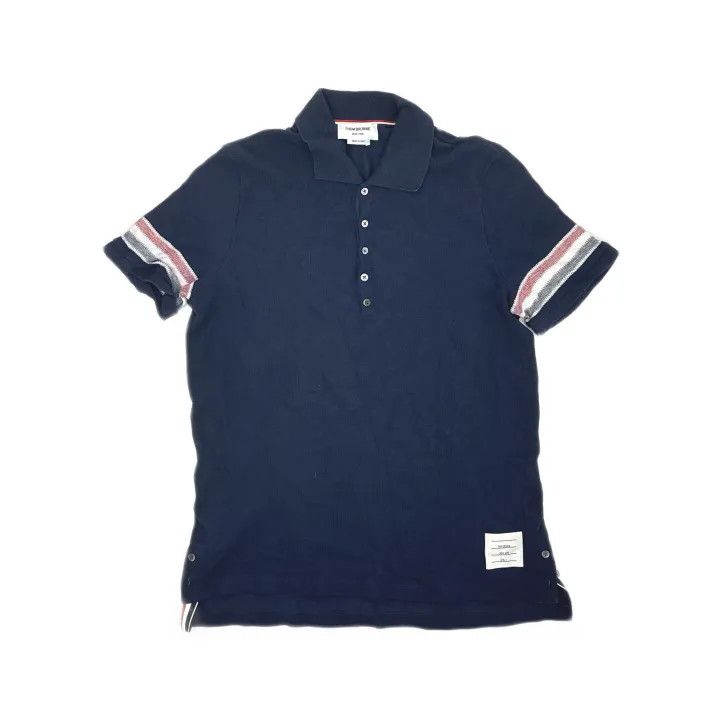 Thom Browne Thom Browne Color-Block Stripe Summer Polo Shirt 0079 Size US L / EU 52-54 / 3 - 2 Thumbnail