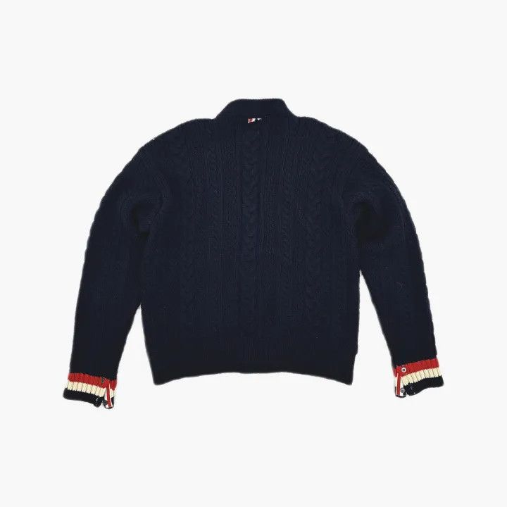 Thom Browne Thom Browne Navy Wool V-Neck Cardigan 0079 Size US M / EU 48-50 / 2 - 3 Thumbnail