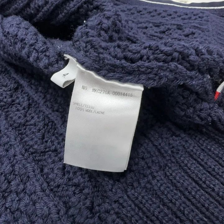 Thom Browne Thom Browne Navy Wool V-Neck Cardigan 0079 Size US M / EU 48-50 / 2 - 4 Thumbnail