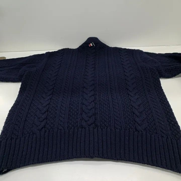 Thom Browne Thom Browne Navy Wool V-Neck Cardigan 0079 Size US M / EU 48-50 / 2 - 10 Thumbnail