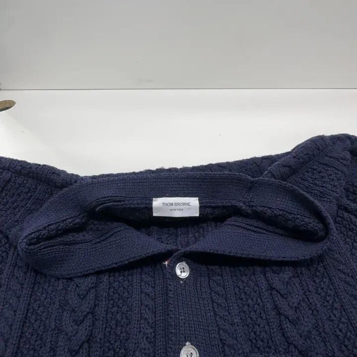 Thom Browne Thom Browne Navy Wool V-Neck Cardigan 0079 Size US M / EU 48-50 / 2 - 6 Thumbnail