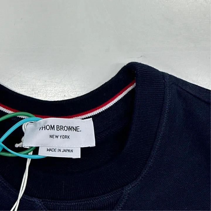 Thom Browne Thom Browne Navy Blue Striped Sweatshirt for Men 0079 Size US M / EU 48-50 / 2 - 2 Thumbnail