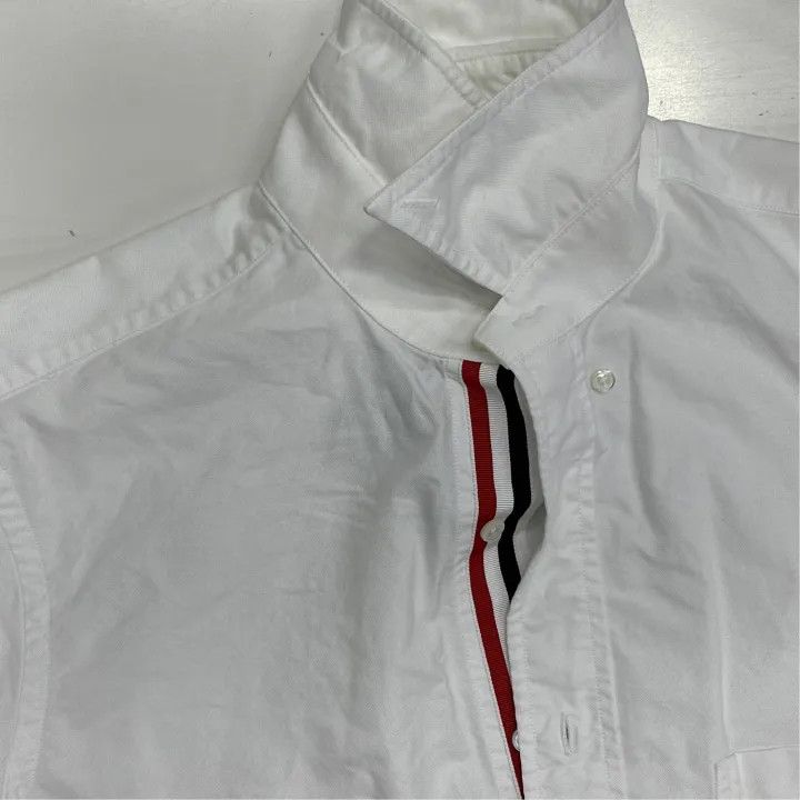 Thom Browne Thom Browne White Striped Long Sleeve Shirt 0079 Size US M / EU 48-50 / 2 - 5 Thumbnail
