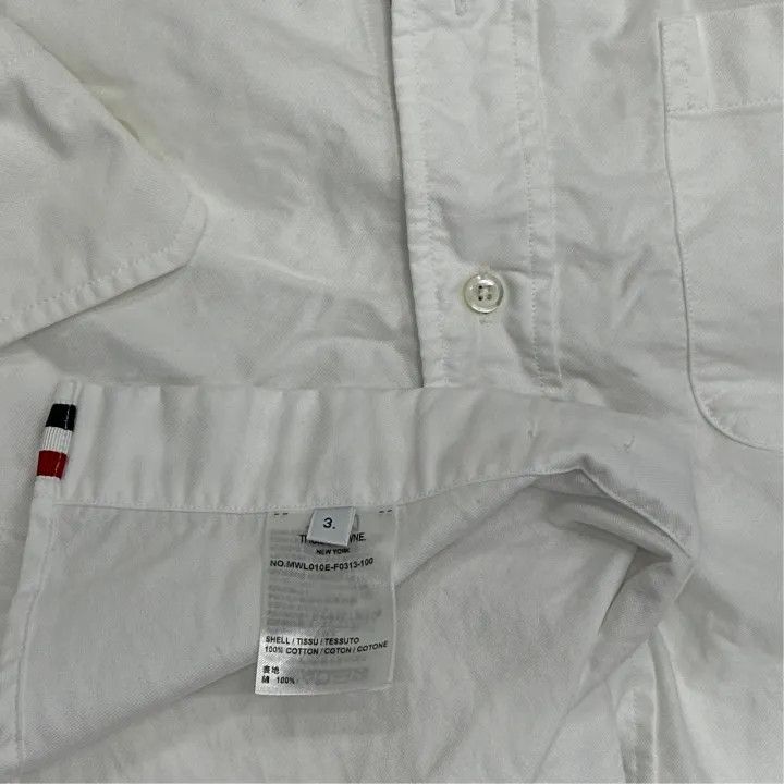 Thom Browne Thom Browne White Striped Long Sleeve Shirt 0079 Size US M / EU 48-50 / 2 - 4 Thumbnail