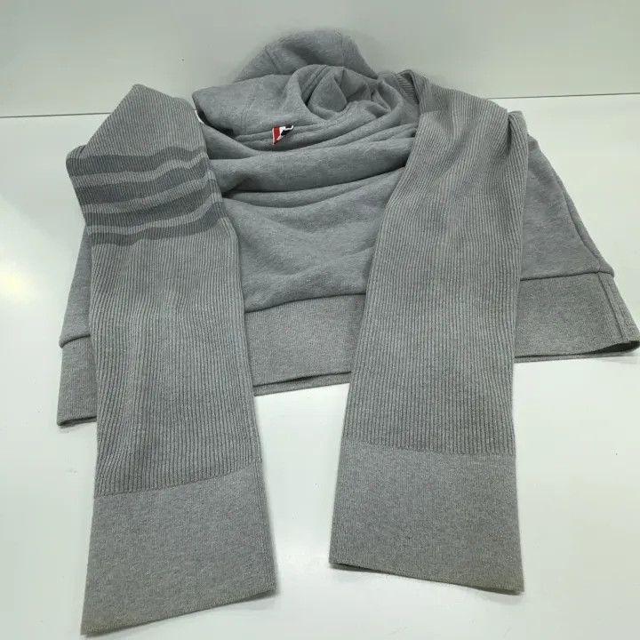 Thom Browne Thom Browne Gray Hooded Sweatshirt for Men 0079 Size US M / EU 48-50 / 2 - 15 Thumbnail