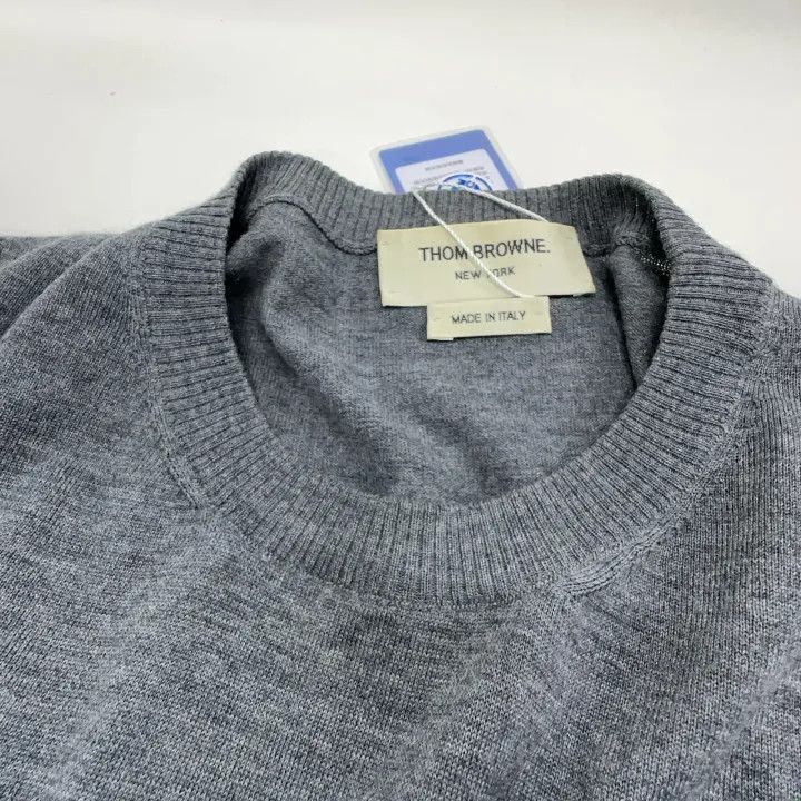 Thom Browne Thom Browne Gray Striped Long Sleeve Sweater 0079 Size US M / EU 48-50 / 2 - 6 Thumbnail