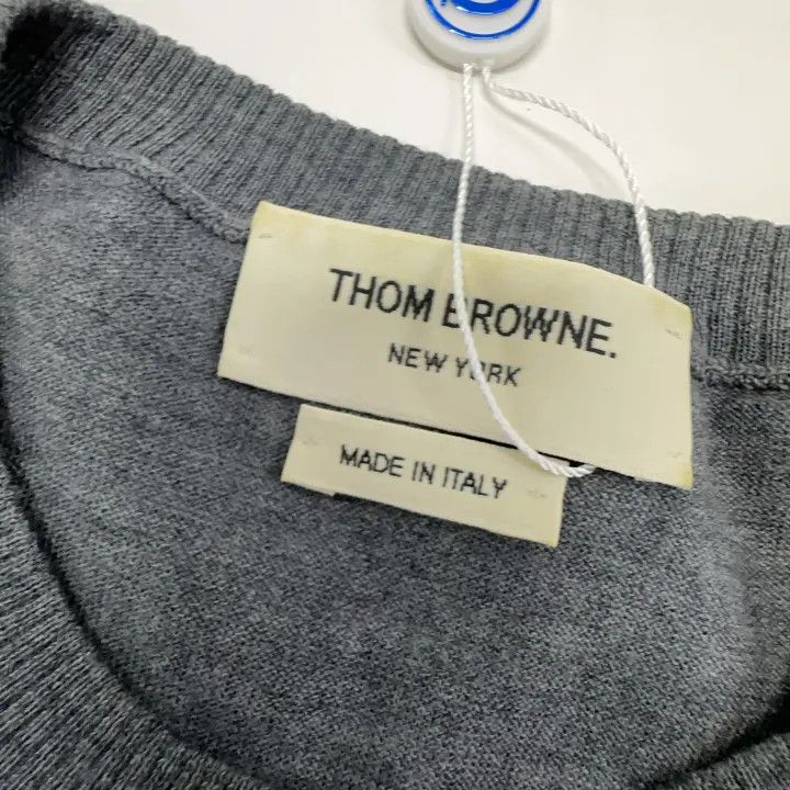 Thom Browne Thom Browne Gray Striped Long Sleeve Sweater 0079 Size US M / EU 48-50 / 2 - 5 Thumbnail