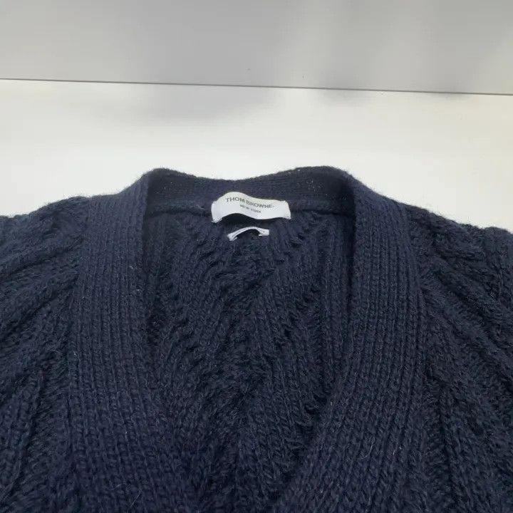 Thom Browne Thom Browne Wool Cardigan for Men in Blue 0079 Size US L / EU 52-54 / 3 - 7 Thumbnail