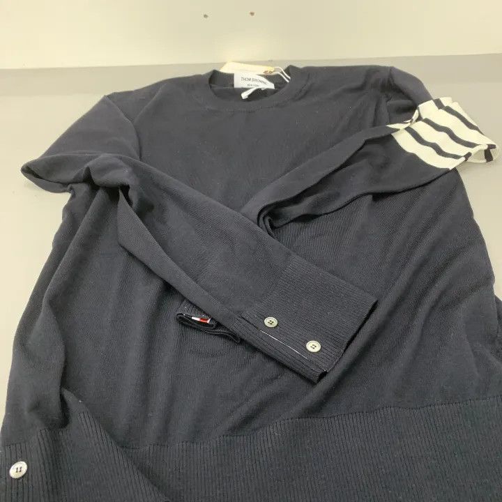 Thom Browne TB Classic Striped Long Sleeve Sweater for Men 0079 Size US M / EU 48-50 / 2 - 3 Thumbnail