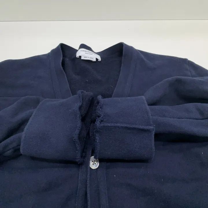 TB Classic Navy Striped V-Neck Knit Sweater 0079