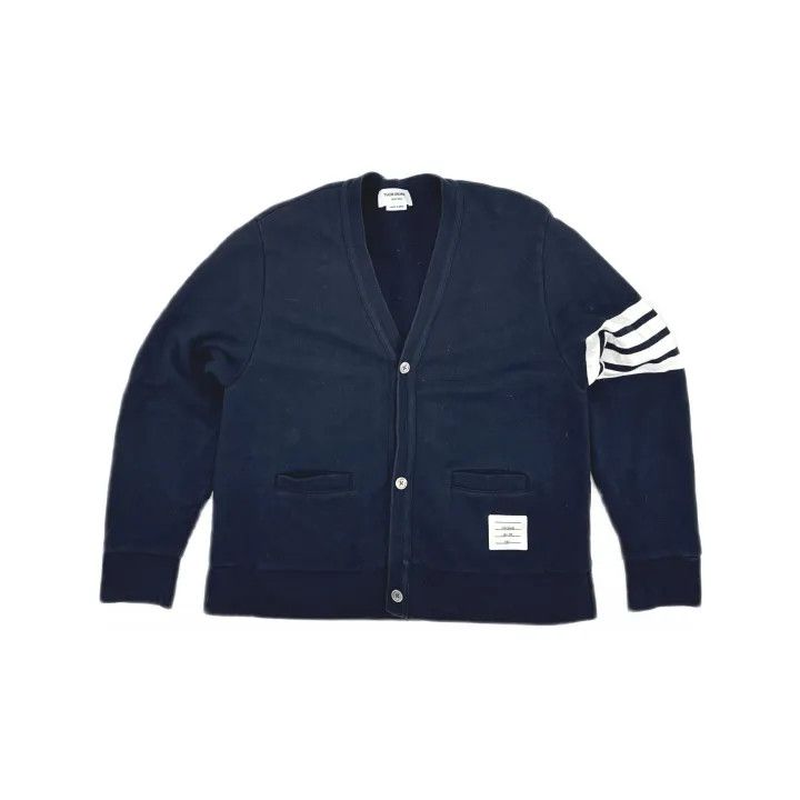 TB Classic Navy Striped V-Neck Knit Sweater 0079