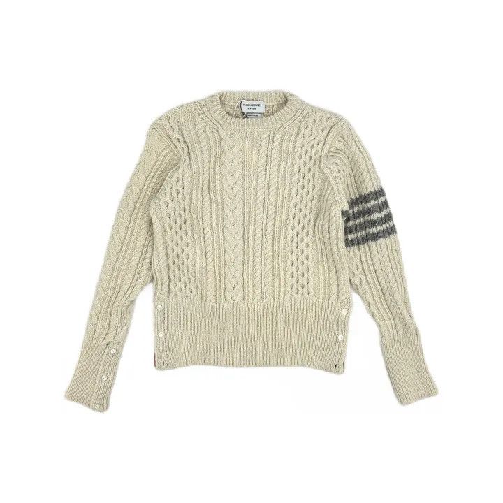 Thom Browne Thom Browne Beige Wool Sweater for Men 0079 Size US M / EU 48-50 / 2 - 2 Thumbnail