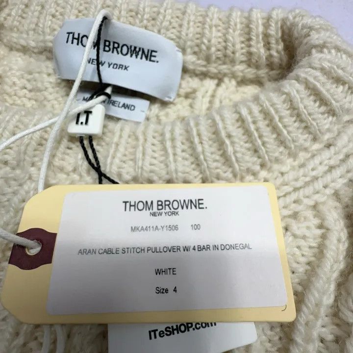 Thom Browne Thom Browne Beige Wool Sweater for Men 0079 Size US M / EU 48-50 / 2 - 7 Thumbnail