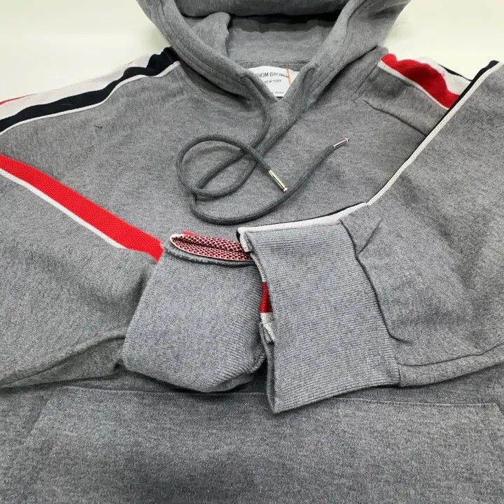 Balenciaga TB Grey Hoodie with Side Stripes 0079 Size US M / EU 48-50 / 2 - 9 Thumbnail