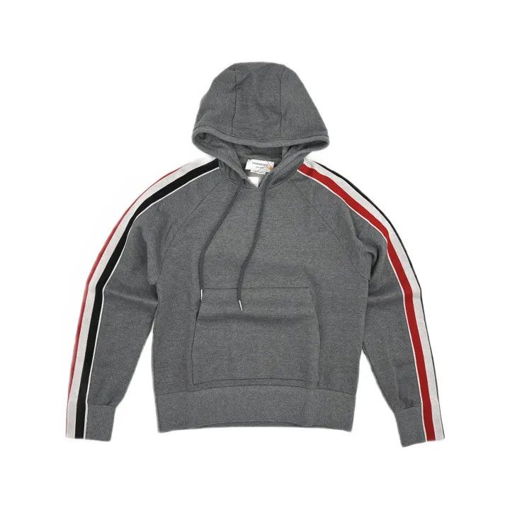 Balenciaga TB Gray Hoodie with Side Stripes 0079 Size US M / EU 48-50 / 2 - 2 Thumbnail