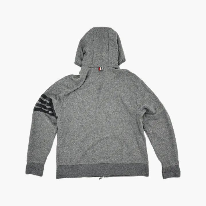 Thom Browne Thom Browne Classic Gray Hoodie with Stripes 0079 Size US M / EU 48-50 / 2 - 3 Thumbnail