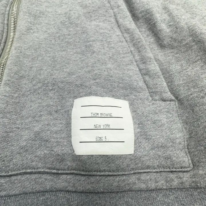 Thom Browne Thom Browne Classic Gray Hoodie with Stripes 0079 Size US M / EU 48-50 / 2 - 5 Thumbnail