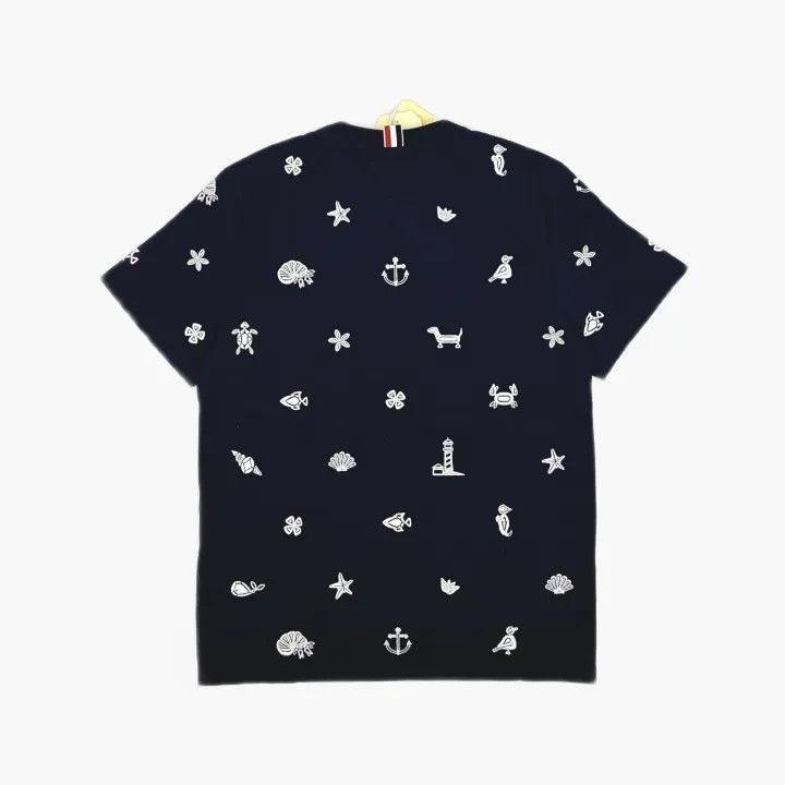 Thom Browne Thom Browne Printed Blue Short Sleeve T-shirt 0079 Size US S / EU 44-46 / 1 - 3 Thumbnail