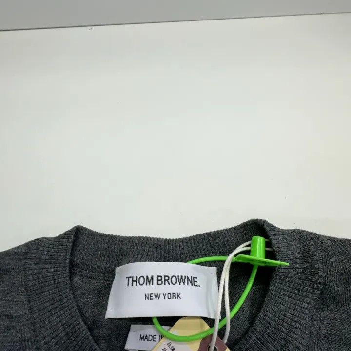 Thom Browne Thom Browne Gray Striped Long Sleeve Sweater 0079 Size US M / EU 48-50 / 2 - 4 Thumbnail