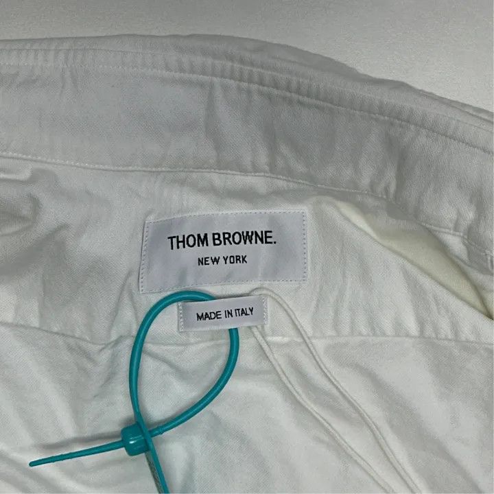 Thom Browne Thom Browne White Satin Oxford Long Sleeve Shirt 0079 Size US S / EU 44-46 / 1 - 4 Thumbnail