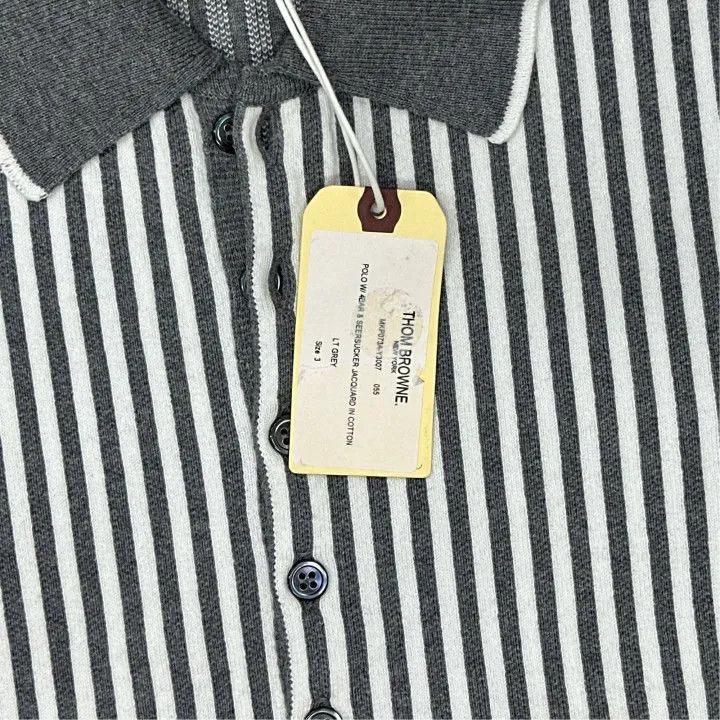 Thom Browne Thom Browne SS22 Striped Short Sleeve Polo 0079 Size US M / EU 48-50 / 2 - 4 Thumbnail