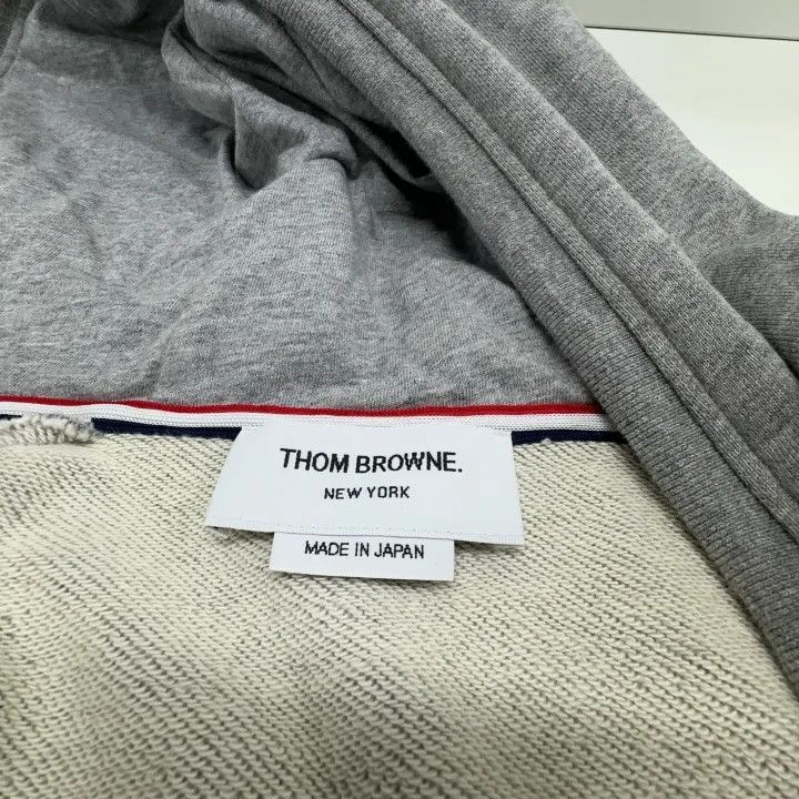 Thom Browne Thom Browne Gray Classic Stripe Zip Hoodie 0079 Size US M / EU 48-50 / 2 - 6 Thumbnail