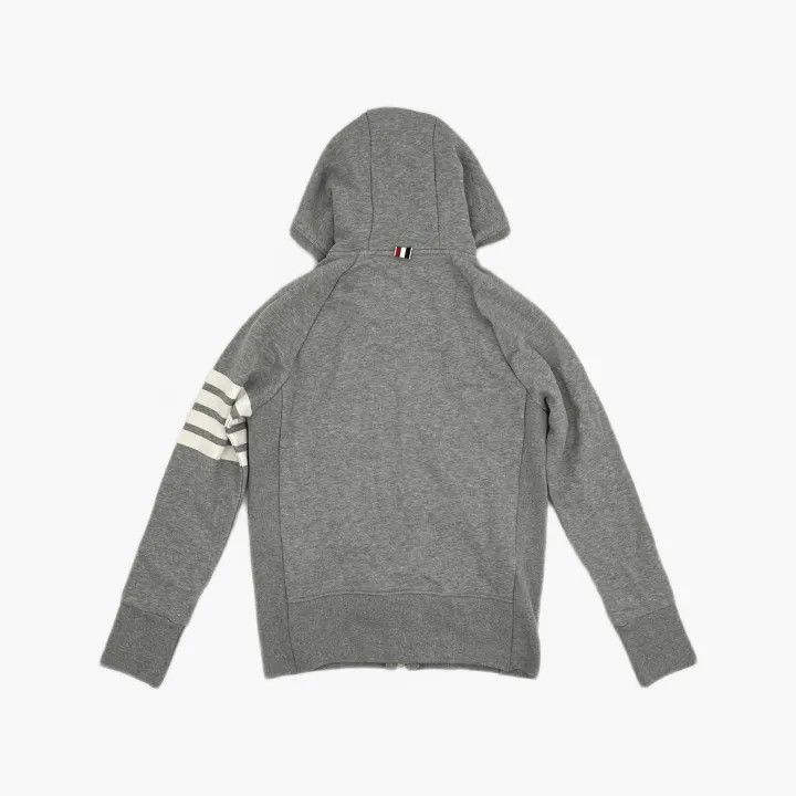 Thom Browne Thom Browne Gray Classic Stripe Zip Hoodie 0079 Size US M / EU 48-50 / 2 - 3 Thumbnail