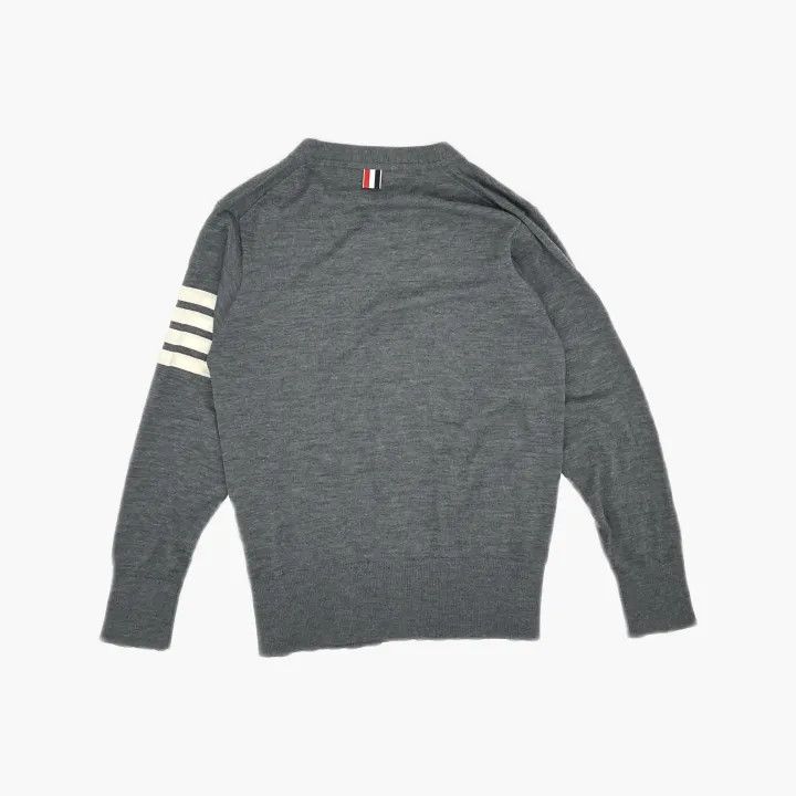 Thom Browne Thom Browne Gray Merino Wool V-Neck Cardigan 0079 Size US S / EU 44-46 / 1 - 3 Thumbnail