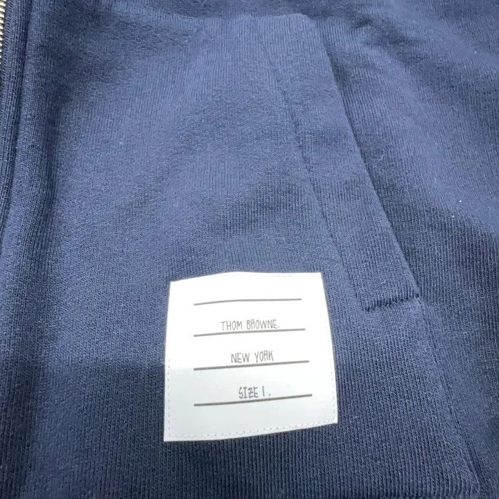 Thom Browne Thom Browne Blue Zip Hoodie with Stripes 0079 Size US XXS / EU 40 - 4 Thumbnail