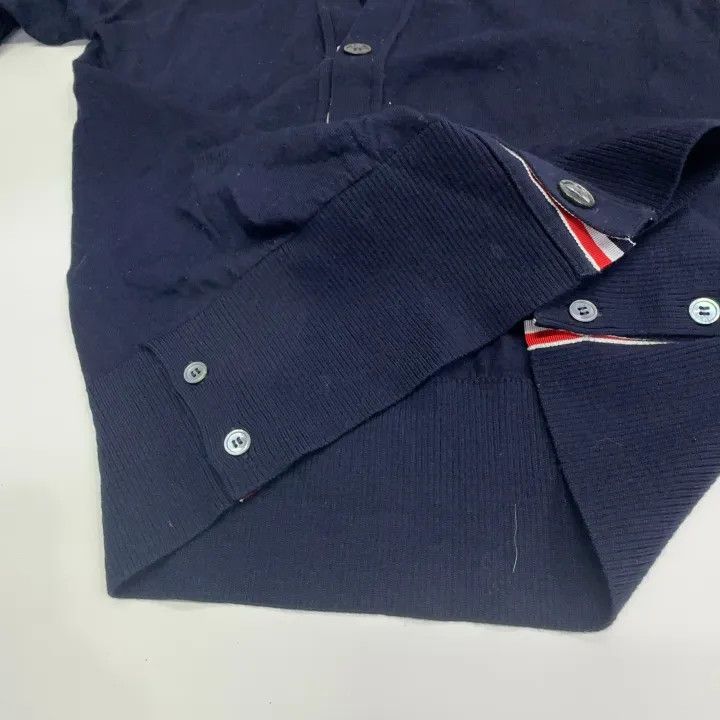 Thom Browne Thom Browne Classic V-Neck Cardigan in Blue 0079 Size US S / EU 44-46 / 1 - 8 Thumbnail