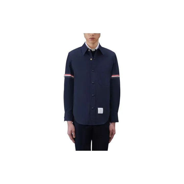 Thom Browne Thom Browne Classic Long Sleeve Shirt with RWB Stripes 0079 Size US S / EU 44-46 / 1 - 2 Thumbnail