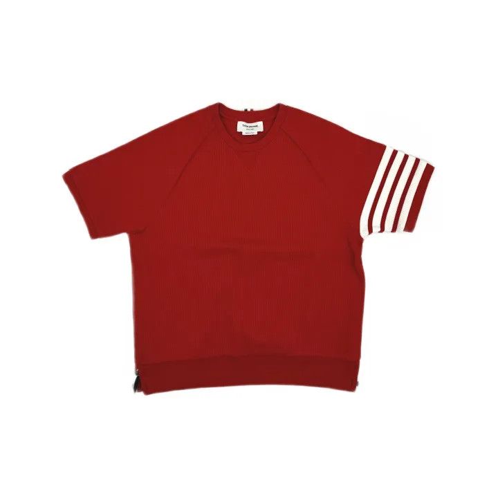 Thom Browne Thom Browne Red Cotton Short Sleeve T-Shirt 0079 Size US M / EU 48-50 / 2 - 2 Thumbnail