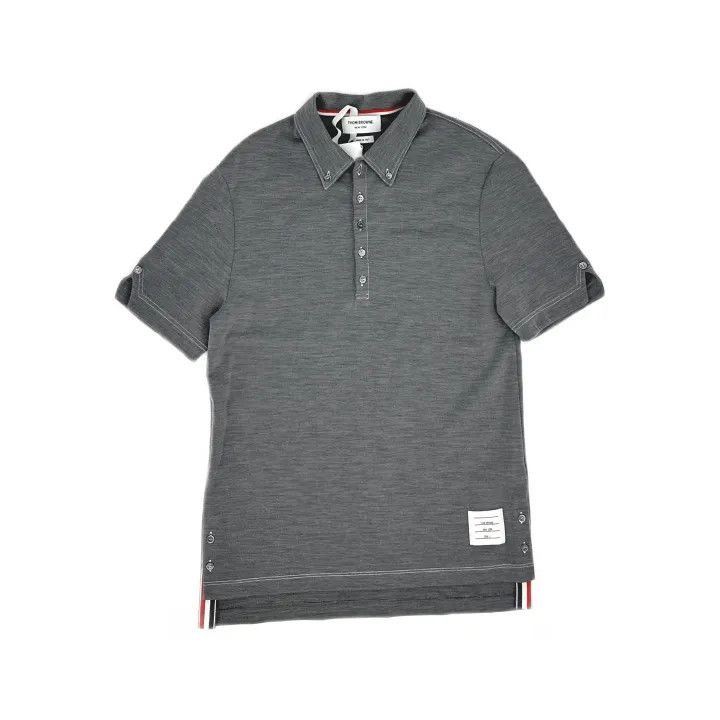 Thom Browne Thom Browne Short Sleeve Polo Shirt for Men 0079 Size US M / EU 48-50 / 2 - 2 Thumbnail