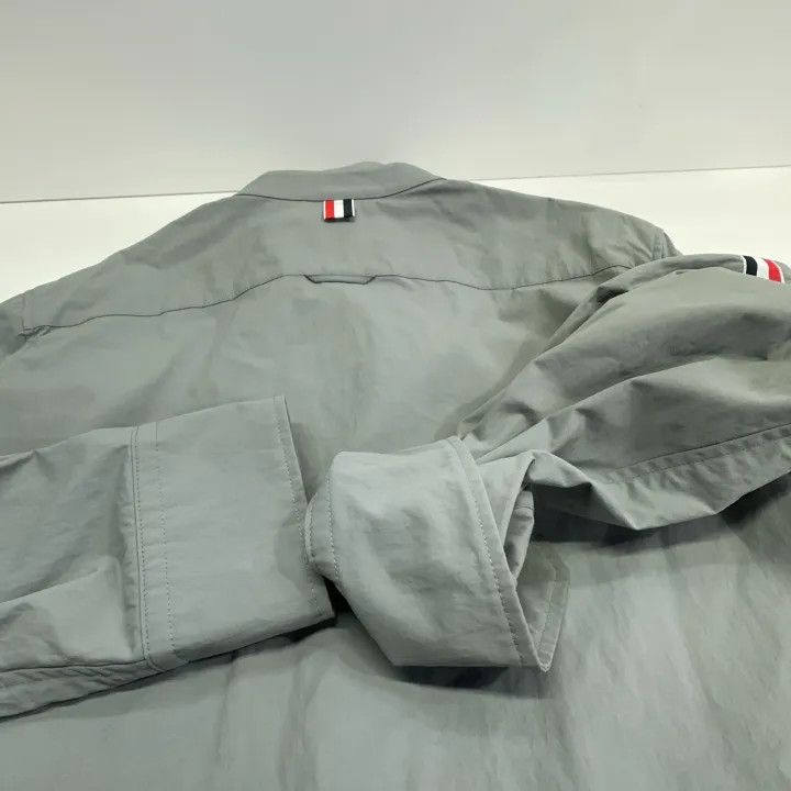 Thom Browne Thom Browne Classic Grey Stripe Long Sleeve Shirt 0079 Size US M / EU 48-50 / 2 - 12 Thumbnail