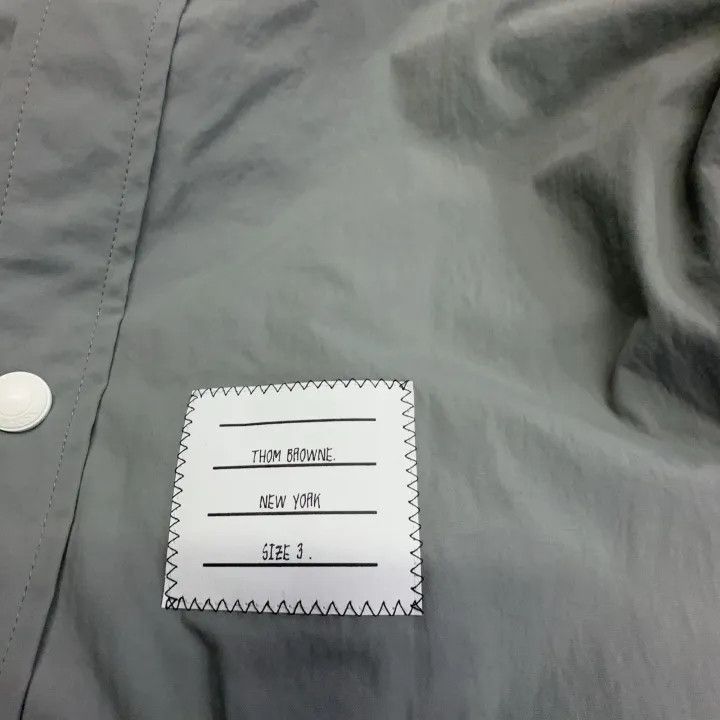Thom Browne Thom Browne Classic Grey Stripe Long Sleeve Shirt 0079 Size US M / EU 48-50 / 2 - 6 Thumbnail