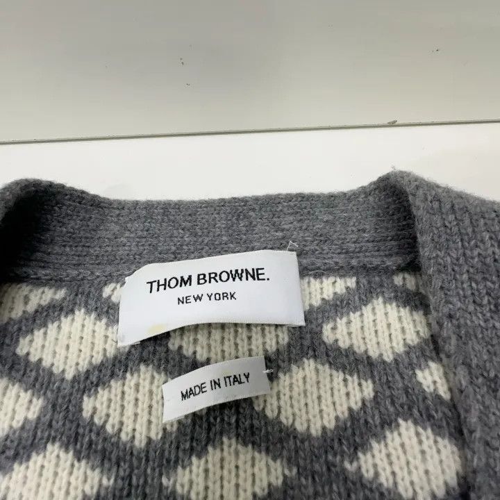 Thom Browne Thom Browne Geometric Pattern Cardigan Sweater 0079 Size US S / EU 44-46 / 1 - 4 Thumbnail