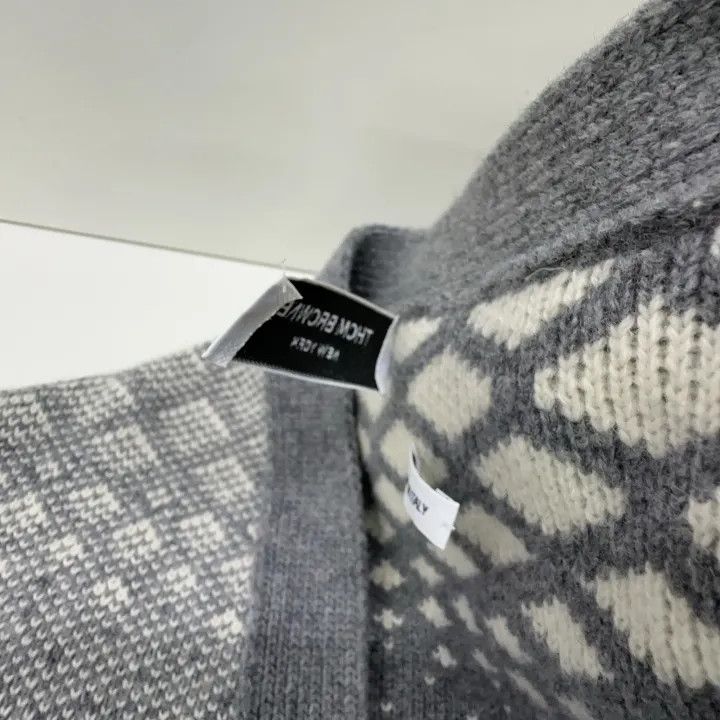 Thom Browne Thom Browne Geometric Pattern Cardigan Sweater 0079 Size US S / EU 44-46 / 1 - 6 Thumbnail