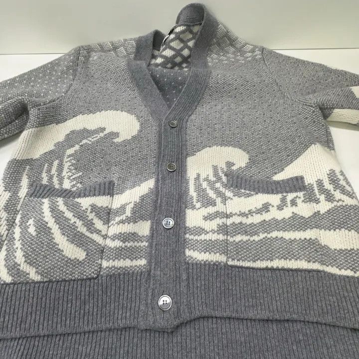 Thom Browne Thom Browne Geometric Pattern Cardigan Sweater 0079 Size US S / EU 44-46 / 1 - 12 Thumbnail
