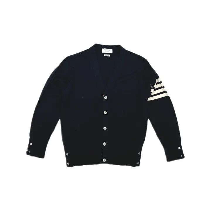 Thom Browne Thom Browne Classic V-Neck Wool Cardigan 0079 Size US M / EU 48-50 / 2 - 2 Thumbnail